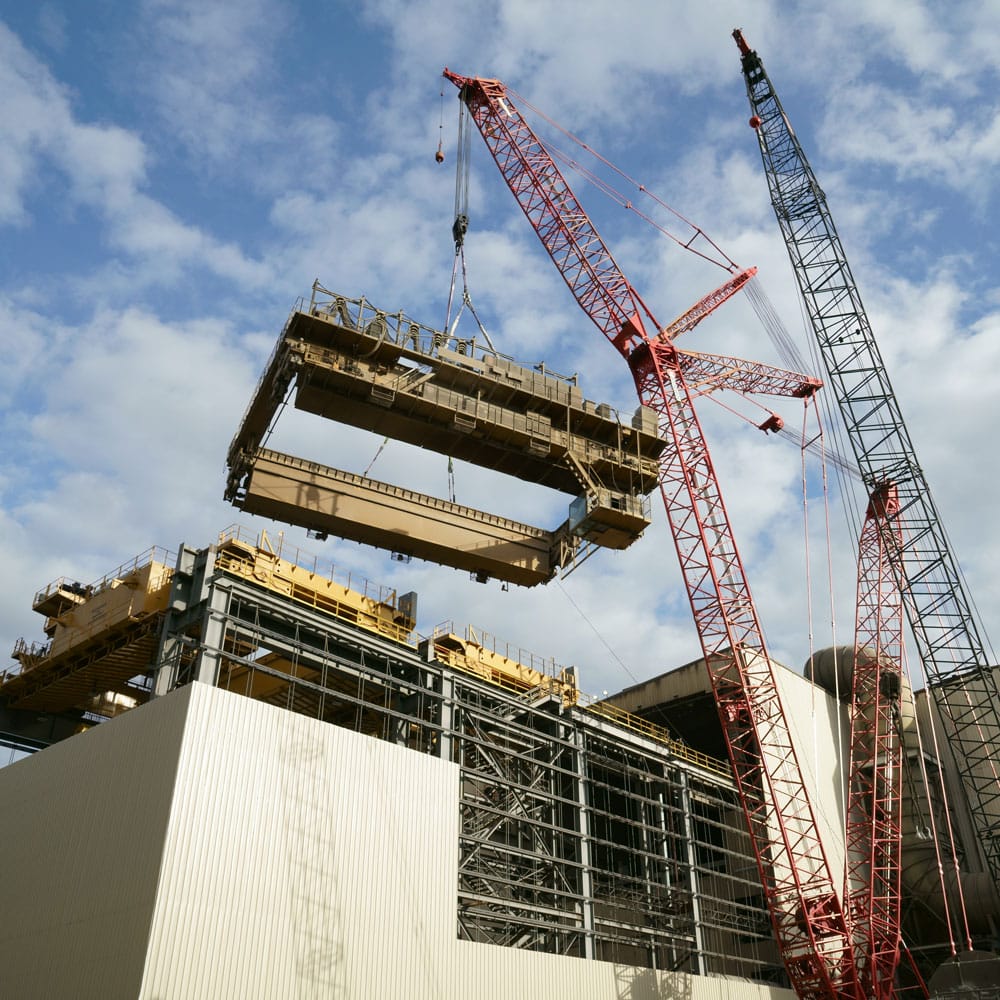 Plasma® rope slings lifting an overhead bridge crane
